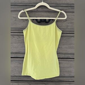 Express Yellow Shelf Bra Cami Tank Top Cotton Adjustable Straps Camisole